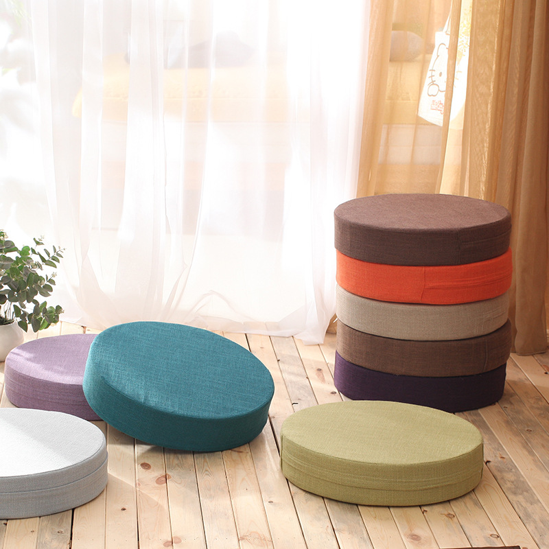 Pilates Yoga Machine - 40x6cm Linen Tatami Meditation Cushion Sturdy