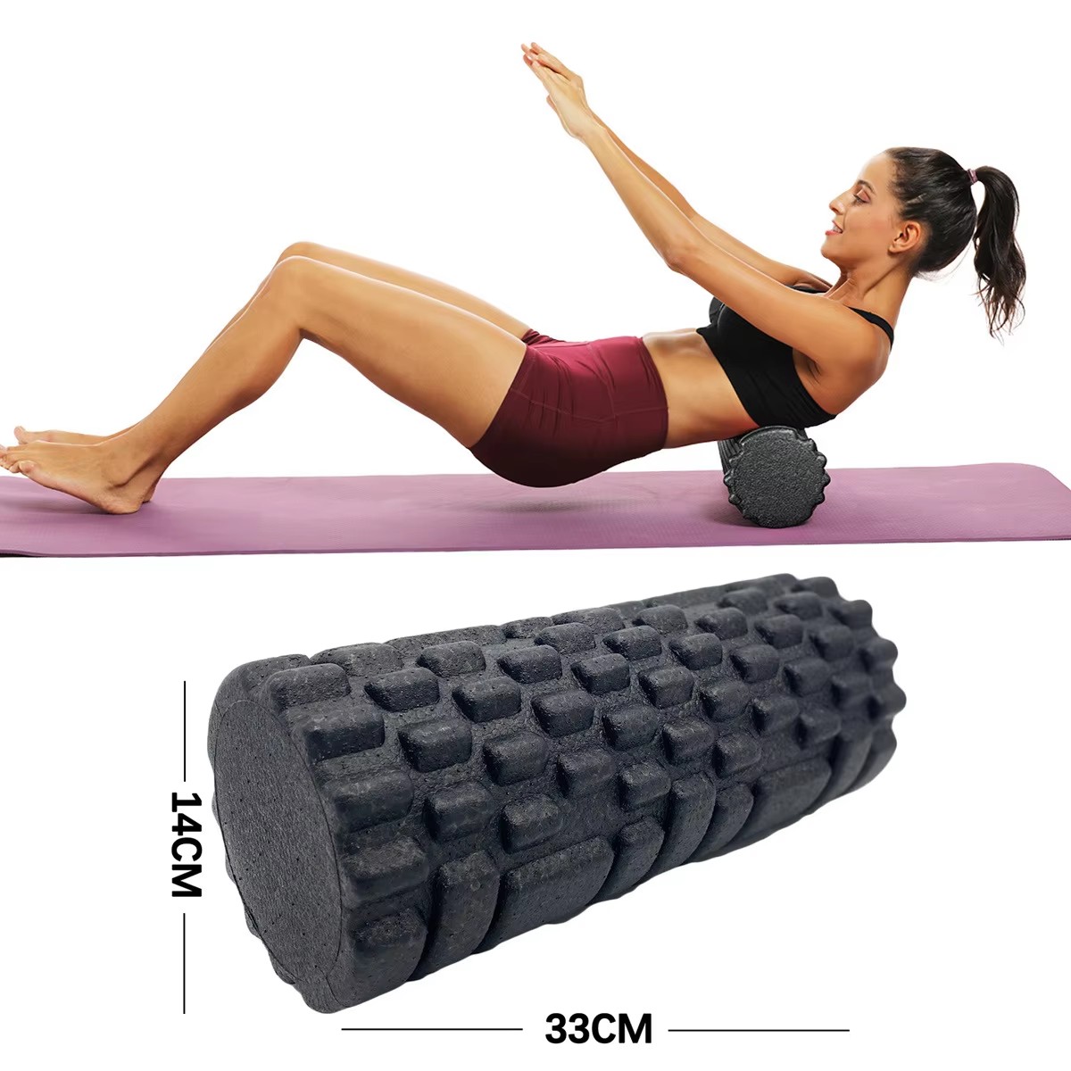 Pilates Yoga Roller - 30/33cm Fitness Foam Roller Yoga Massage