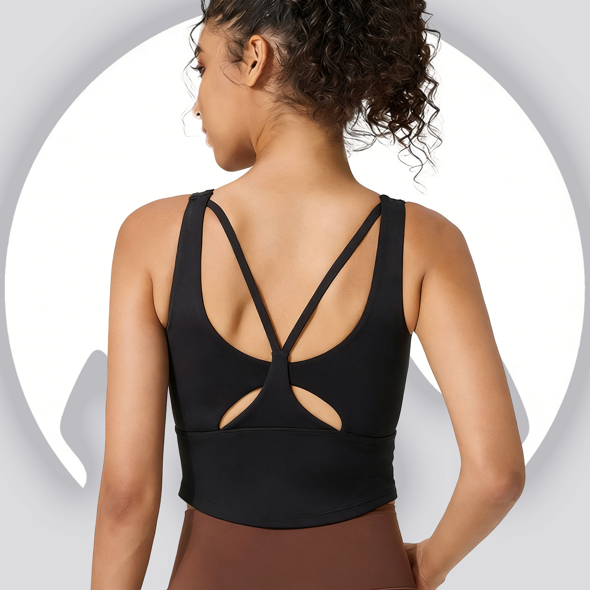 Pilate Yoga Workout - Women's Fixed Cup Yoga Sports Bra