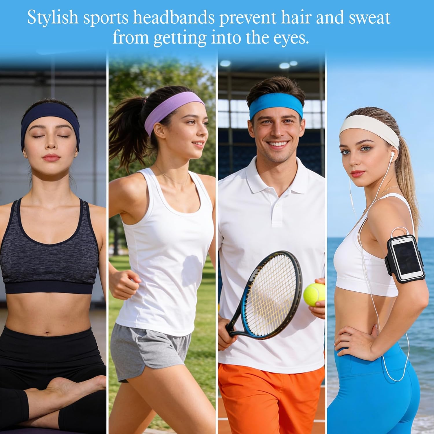18PCS Solid Color Headbands Se - Pilates Yoga Gear recension och pris