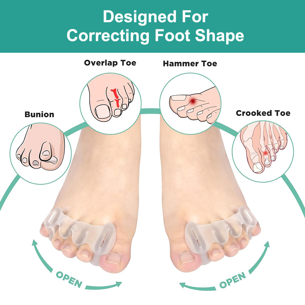 1Pair Gel Hard Silicone Toe Fi - Toe Separator Silicon recension och pris