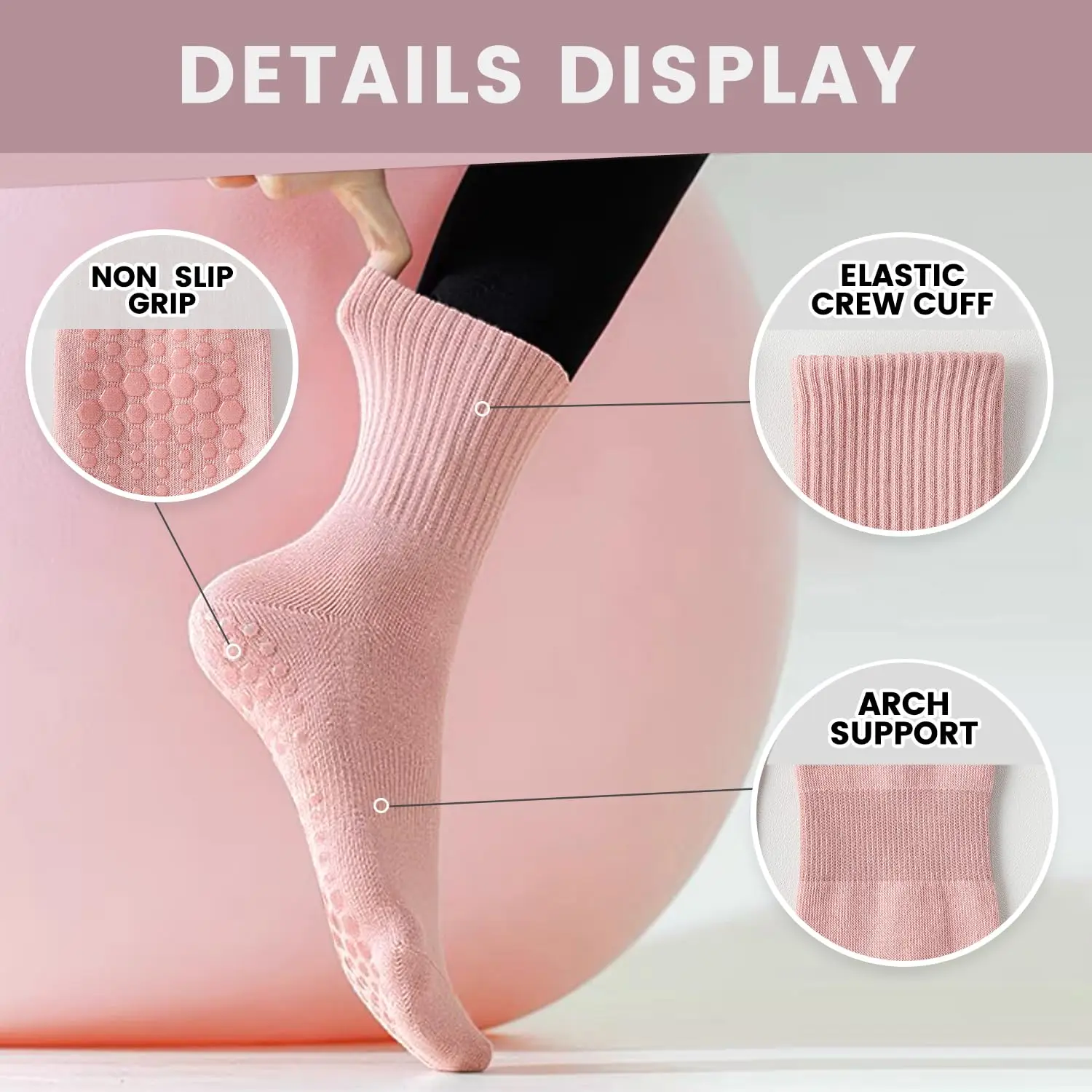 4 pairs of women's yoga socks, - Pilates & Yoga Knokke recension och pris