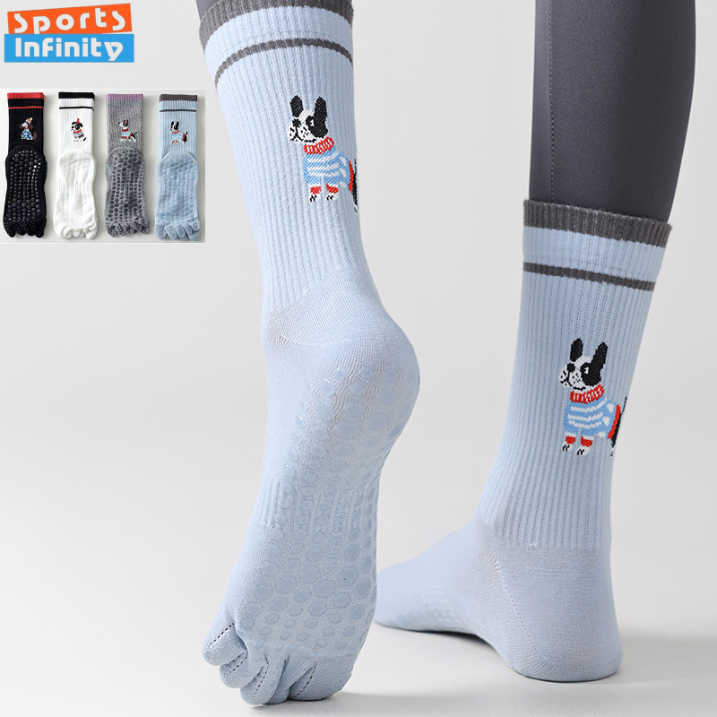Cute Dog Print Yoga Socks Anti - Pilate Yoga Workout recension och pris