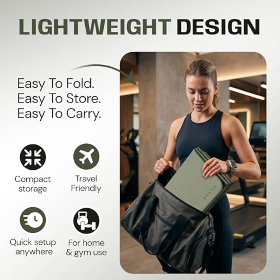 Foldable Yoga Mat for Yoga Pil - Pilates Yoga Hiit recension och pris