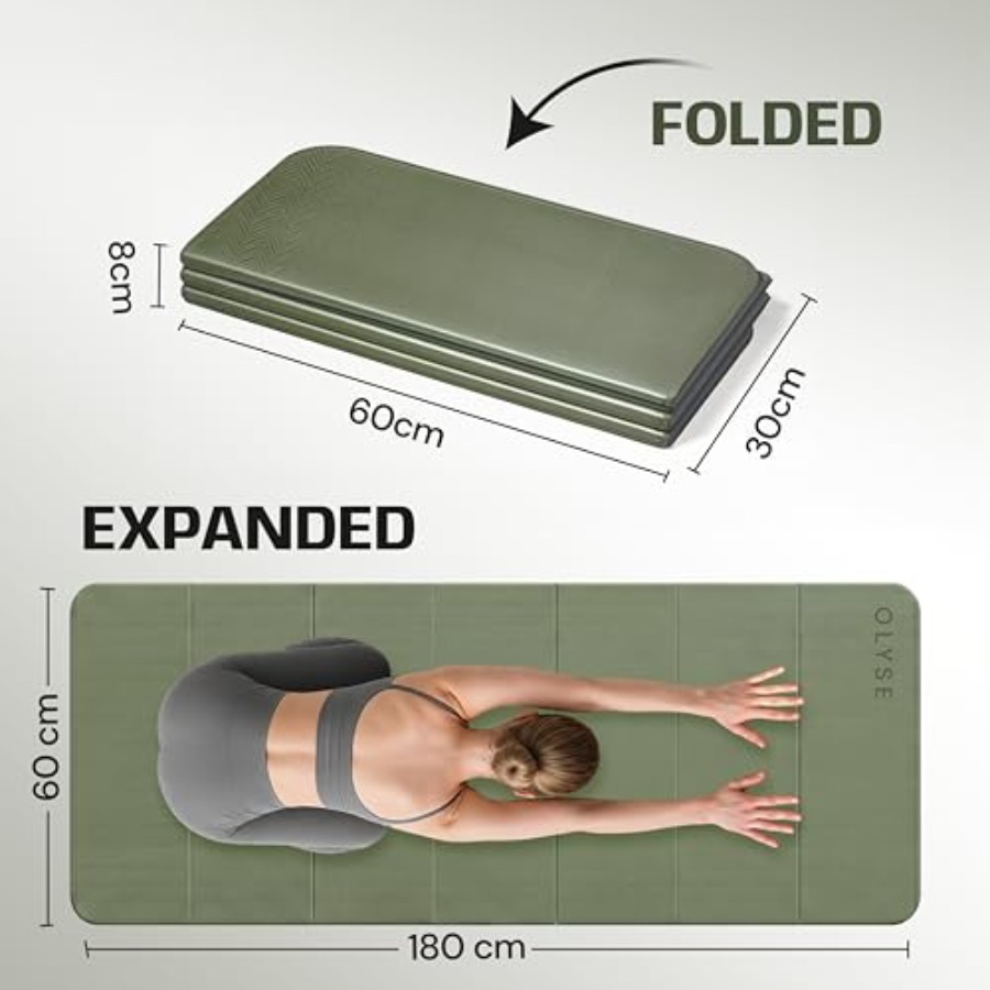 Foldable Yoga Mat for Yoga Pil - Pilates Yoga Hiit recension och pris