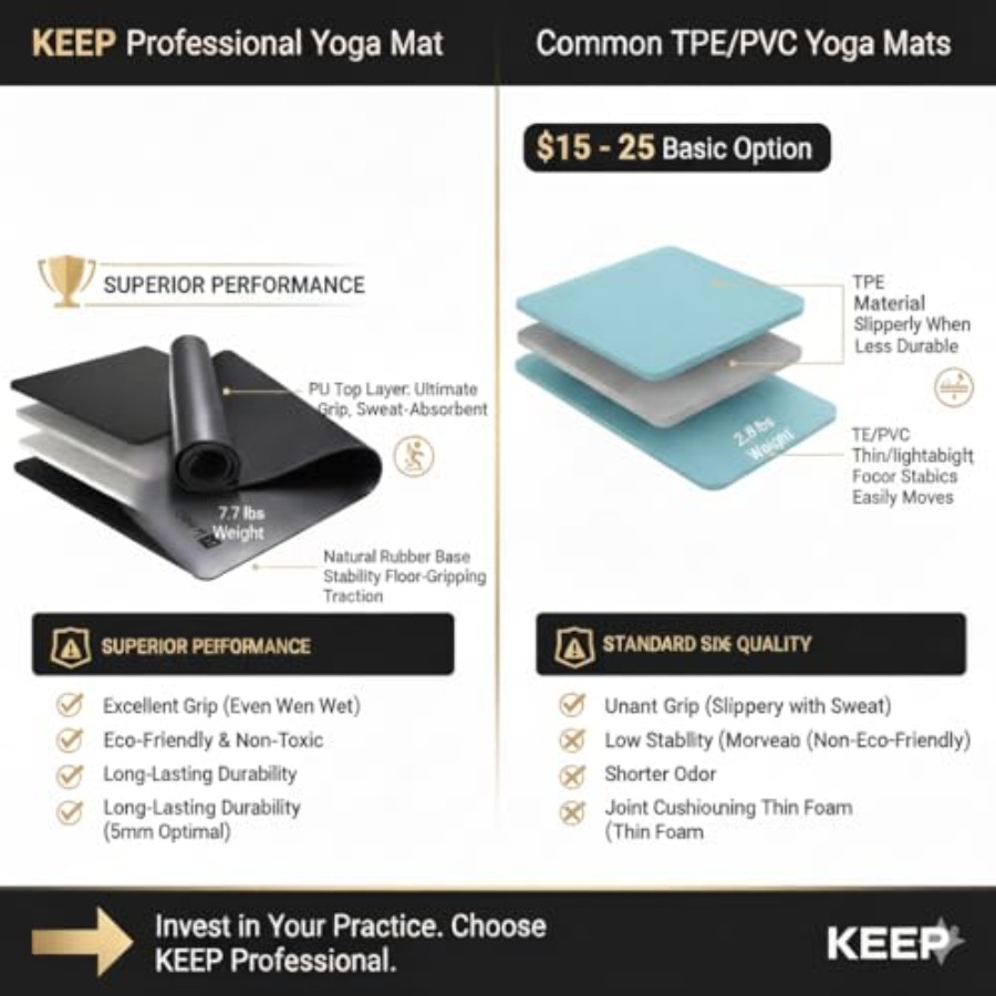 Rubber Yoga Mat for Hot Yoga,  - Pilates Yoga Hiit recension och pris